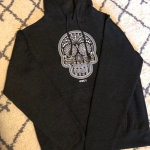 Dark grey obey sugar skull medium hoodie